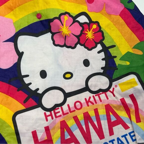 Hello Kitty HAWAII Exclusive Foldable Totes: Aloha License Floral Rainbow - Picture 4 of 5